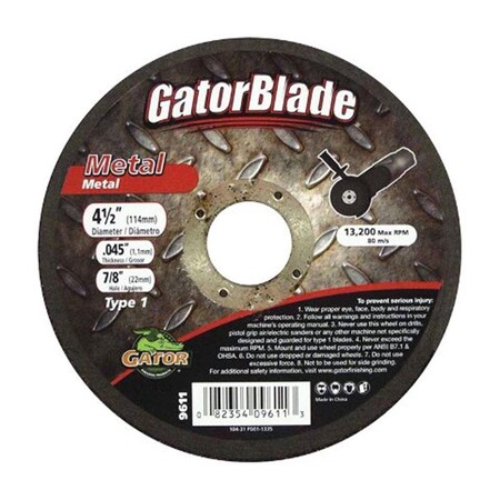 Gator Grit 9611 45 x 05 x 088 in Metal Cutoff Wheel 2463768